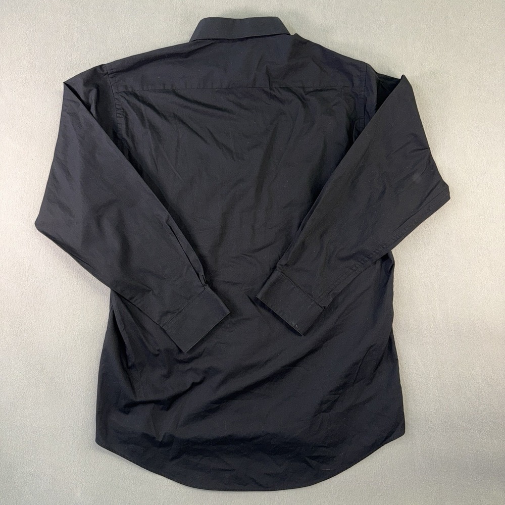 Men's Pierre Cardin Long Sleeve Button Up Dress Shirt Black Size 15.5x32/33 - Picture 2 of 6